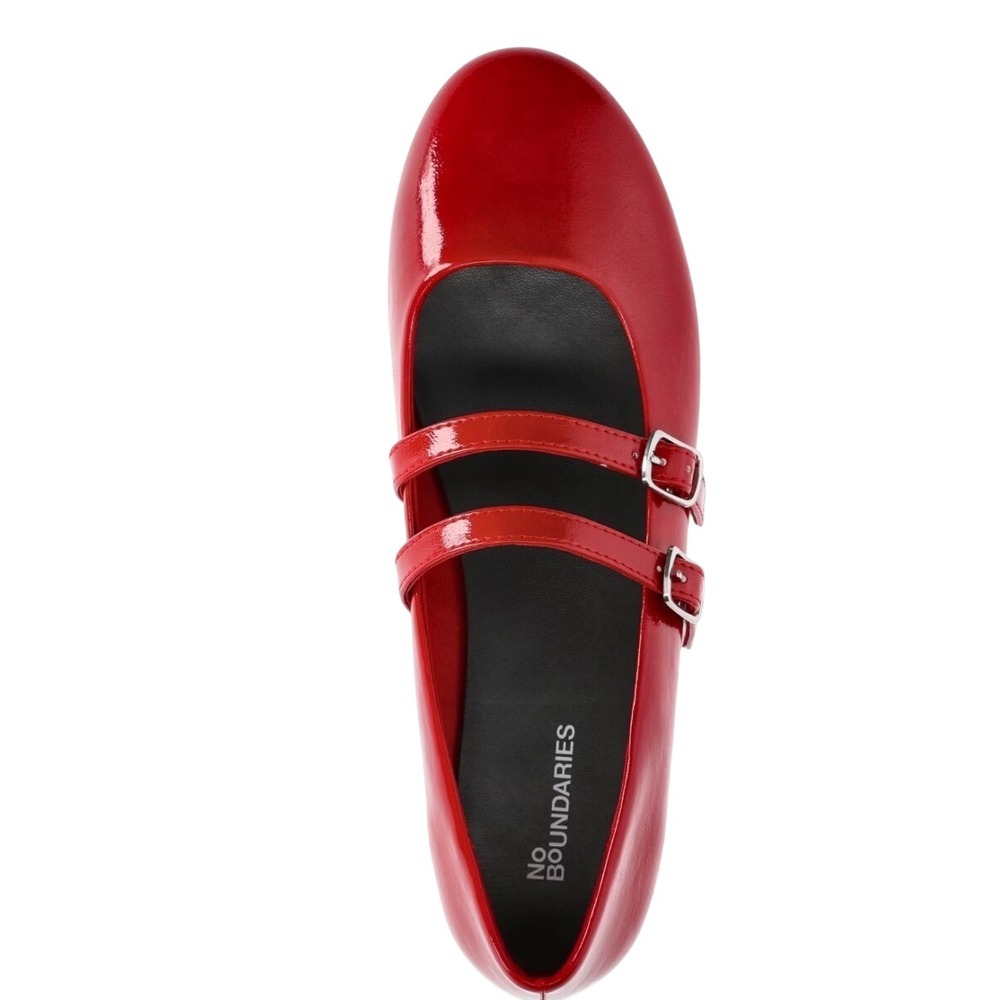 No Boundaries Vintage Y2K Red Faux Leather Mary Jane Flats Women's Size 9